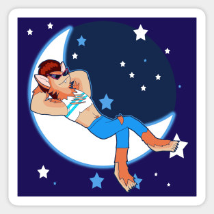 Cool/Chill Werewolf - Crescent Moon Sticker
